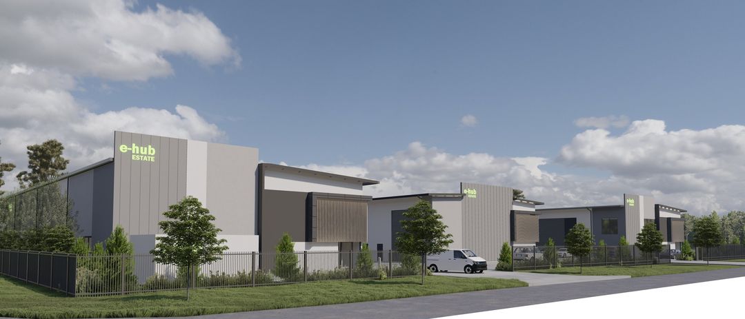 E-Hub Estate, Raceview — the estate from the street, concept render