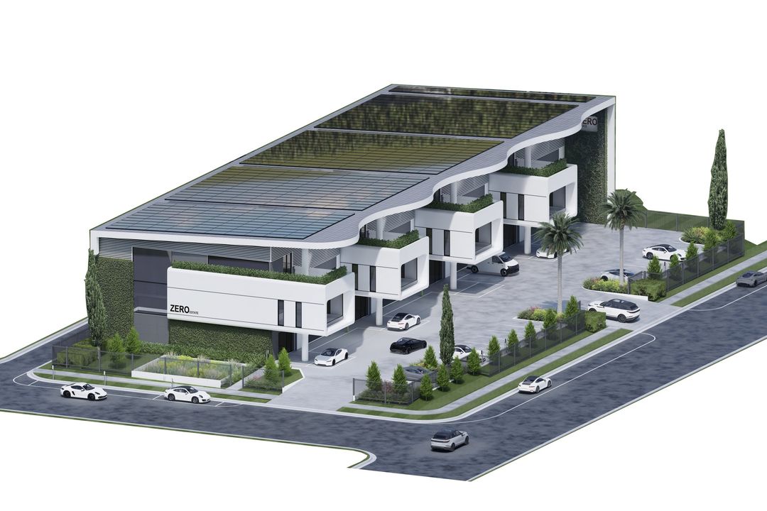 Zero Estate — the estate seen from above, concept render