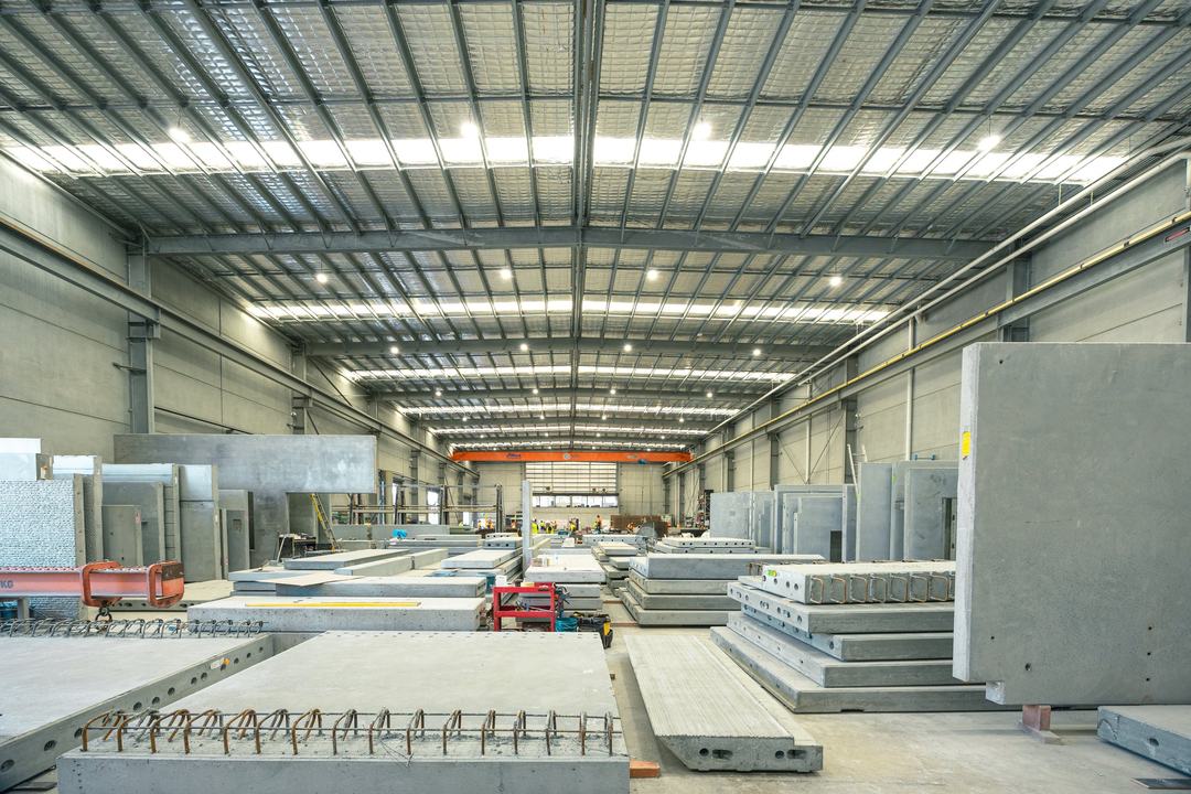 Yatala, Gold Coast — precast panels being cast on the factory floor