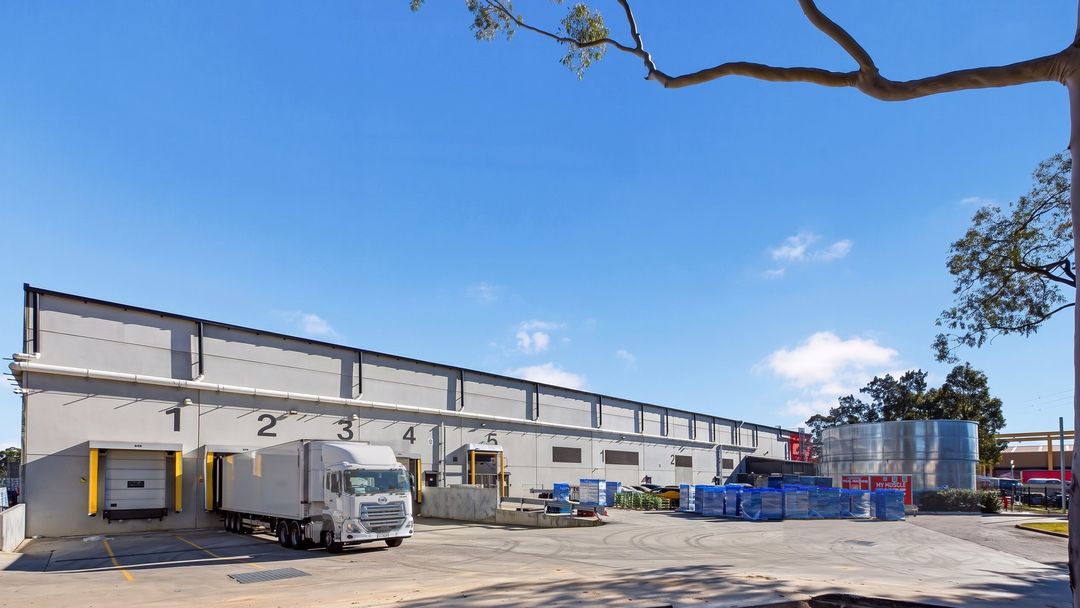Yennora, Sydney — the numbered loading-dock row with a truck at dock 1